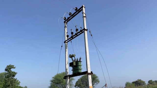 Three Phase DP with Electric Wires and Two Poles