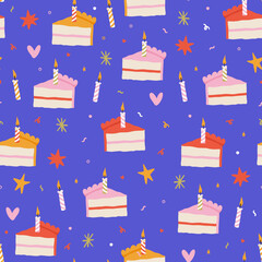 Birthday Cakes - Seamless Surface Pattern Design
