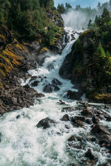 Låtefossen Waterfall in Norway © Andreas