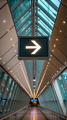 Fototapeta premium Illuminated direction arrow glowing led image