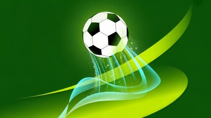 Obraz premium A round, black-and-white soccer ball rests on the green grass of a sports field, ready for the game