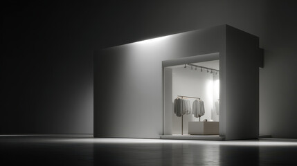 futuristic retail environment featuring empty store where augmented reality shop assistants engage with customers