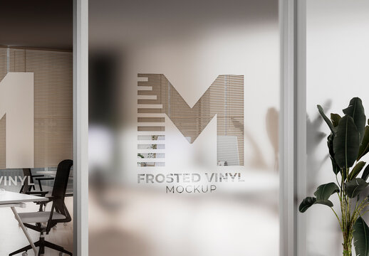 Corporate Frosted Glass Branding Mockup