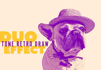 Pop Art Dog Illustration Effect