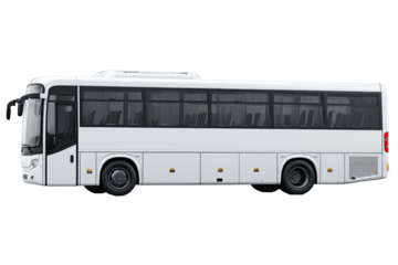 Side view of a large white bus (1)
