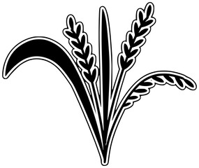 farmer illustration agriculture silhouette wheat logo harvest icon food outline rice natural plant field nature farm organic grain farming shape with vector graphic background