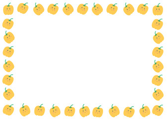 Cute bell pepper border, A4 paper frame background 