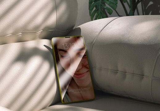 Smartphone Sofa Mockup