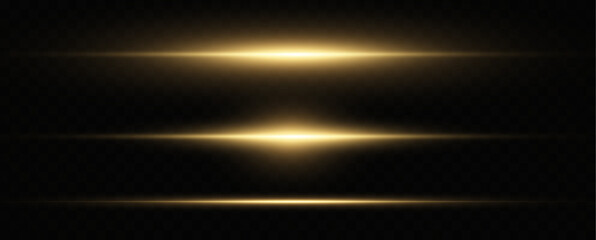 A glowing horizontal yellow line of light with a bright shine and beam effect. A futuristic energy strip with flickering, flashes, and neon glow. 