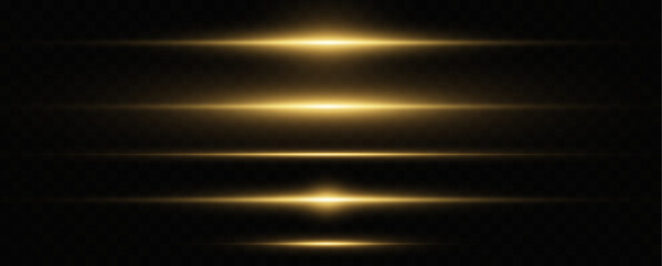 A glowing horizontal yellow line of light with a bright shine and beam effect. A futuristic energy strip with flickering, flashes, and neon glow. 