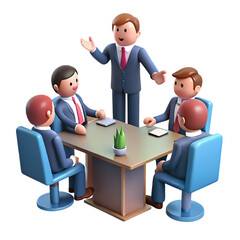 Obraz premium Business meeting with leader addressing team around table