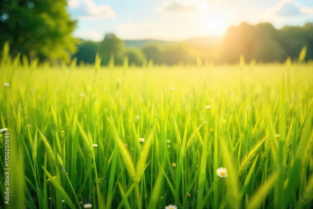 Canvas Prints a gentle summer breeze rustles through tall grass in a sun-drenched field, creating waves of movemen