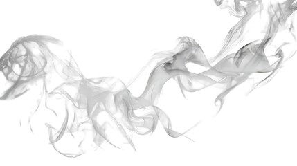 Abstract White Fluid Flow Against Black Background