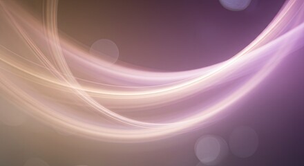 Abstract Flowing Lines on Soft Pink Purple Background with Bokeh Lights