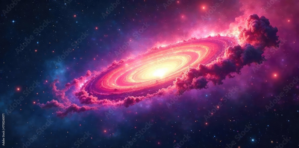 Wall mural A swirling nebula at the edge of known space, hinting at the vast unknown beyond Cosmic dust and gas create a breathtaking, ethereal border to our universe , vastness, outer space, astrophysics