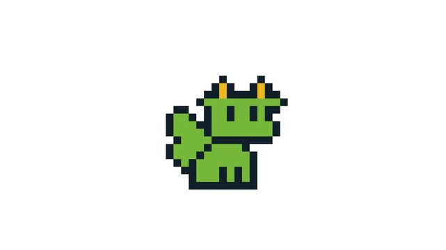 8-bit pixel art dragon flying looped animation 4k 30fps