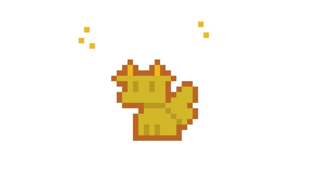 8-bit pixel art dragon electric shock looped animation 4k 30fps