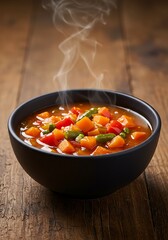 Steaming Bowl of Autumn Vegetable Soup