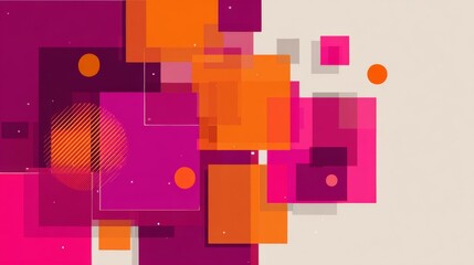 Modern Abstract Layout in Magenta and Orange with Geometric Patterns for Creative Concepts