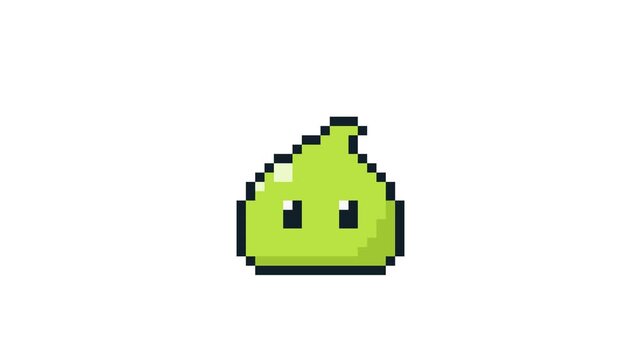 8-bit pixel art slime idle looped animation 4k 30fps