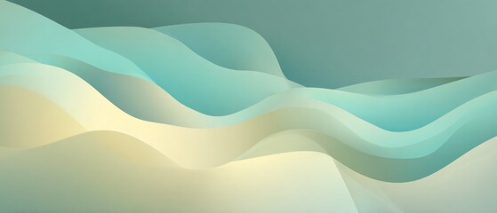 Fototapeta premium Abstract Gradient Waves in Mint Tones for Professional Corporate Background Designs