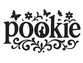 pookie typography in silhouette