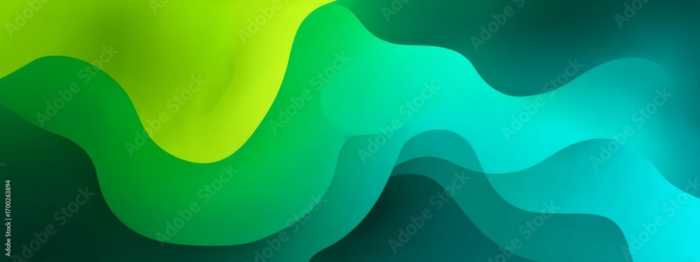 Poster abstract gradient background transitioning from green to cyan for business design needs and creative