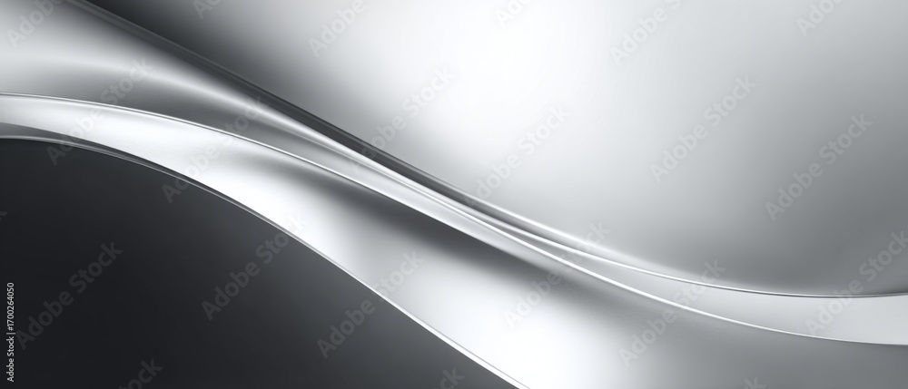 Poster elegant metallic gradient design for business use with clean lines and smooth curves in silver tones