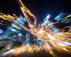 Abstract City Lights at Night