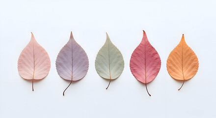 Fototapeta premium Colorful Autumn Leaves Isolated on White Background