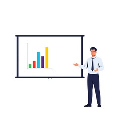 Minimalis vector businessman with chart