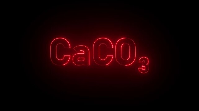 Calcium Carbonate Chemical Formula Red Neon Light caco3