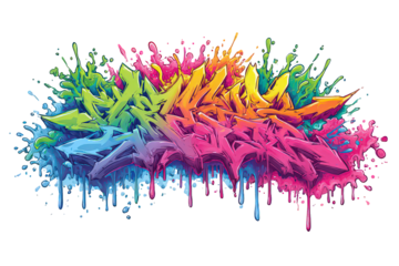 Abstract Graffiti Art with Colorful Splashes
