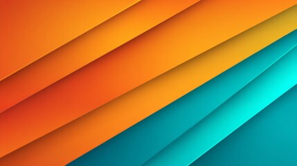 Obraz premium Vibrant Orange and Turquoise Gradient Banner with Corporate Appeal for Modern Designs and Marketing Materials