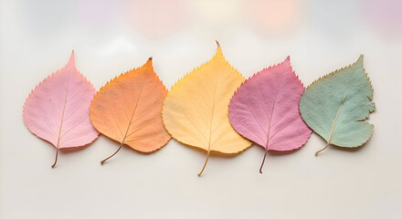 Colorful Autumn Leaves Flat Lay Arrangement