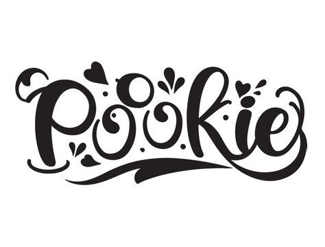 pookie typography in silhouette