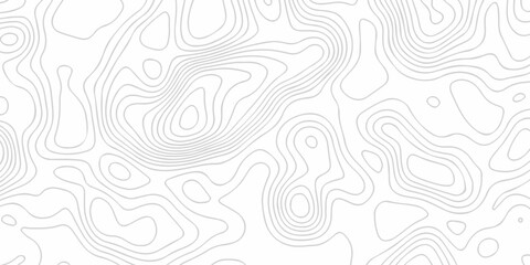 Minimal white line geometric grid outline curve counter map and wavy topography relief discovery area white, black line texture background.	
