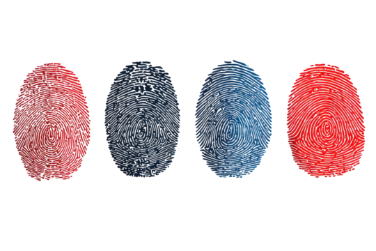 Abstract Pixelated Ovals In Red And Blue Colors Against Black Background