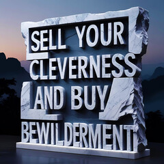 Sell your cleverness and buy bewilderment
