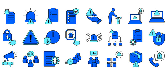 Set of Incident Management Icons or symbols Vector fully editable file.
