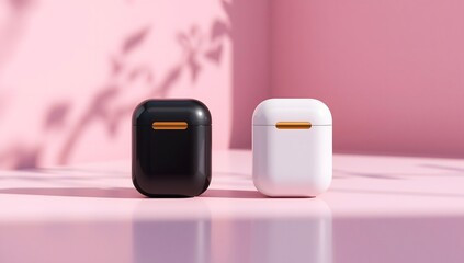 Premium AirPods Case Mockup in Black and White