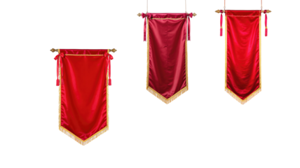Red banner on transparent background png