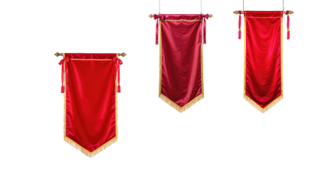 Red banner on transparent background png