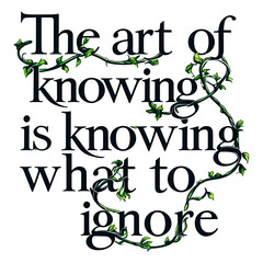 The art of knowing is knowing what to ignore
