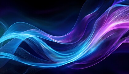Obraz premium Abstract Cosmic Waves Of Blue And Purple Colors Flowing Through The Dark Background