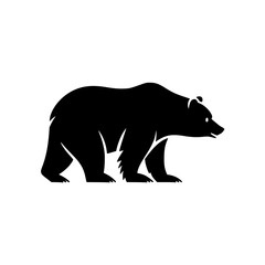 Fototapeta premium Bold black bear silhouette walking confidently a powerful symbol for nature and strength