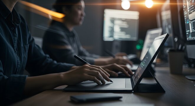 Teamwork in a Tech Startup: Designers Collaborating on a Project