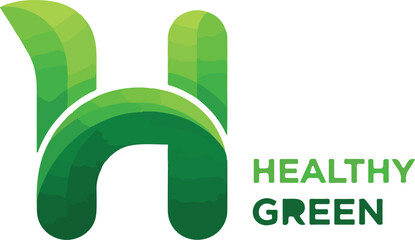 Letter Logo Vector with Green Gradient Abstract Shapes Modern Design