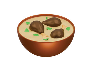 chicken braised icon 3d illustration render