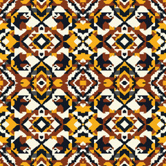 Fototapeta premium Geometric kilim seamless pattern with tribal motifs and ethnic textures design, patern seamless, royalty stock.